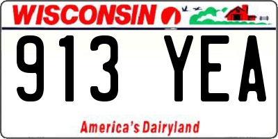 WI license plate 913YEA