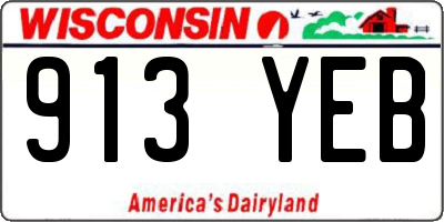 WI license plate 913YEB
