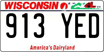 WI license plate 913YED