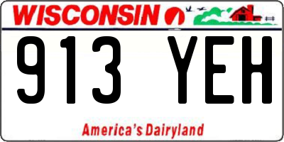 WI license plate 913YEH