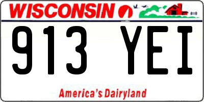 WI license plate 913YEI
