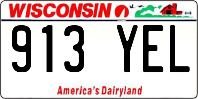 WI license plate 913YEL