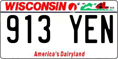 WI license plate 913YEN