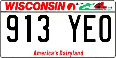 WI license plate 913YEO