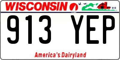 WI license plate 913YEP