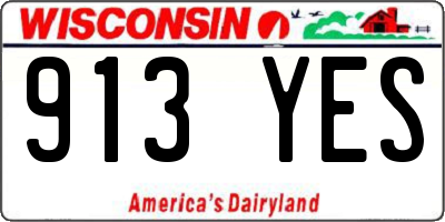 WI license plate 913YES