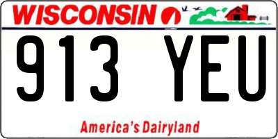 WI license plate 913YEU