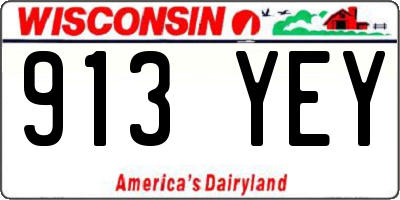 WI license plate 913YEY