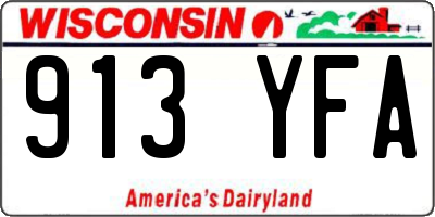 WI license plate 913YFA