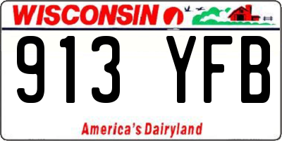 WI license plate 913YFB