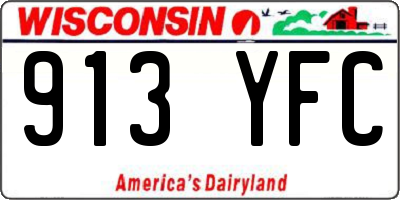 WI license plate 913YFC