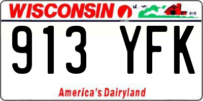 WI license plate 913YFK