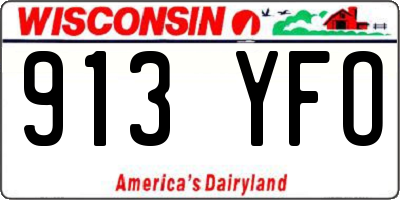 WI license plate 913YFO