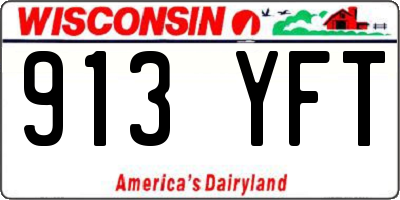 WI license plate 913YFT