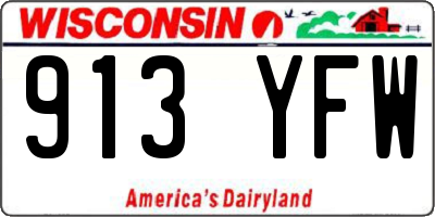 WI license plate 913YFW