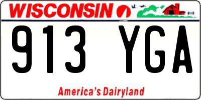 WI license plate 913YGA