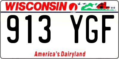 WI license plate 913YGF