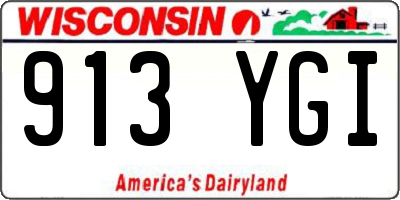 WI license plate 913YGI