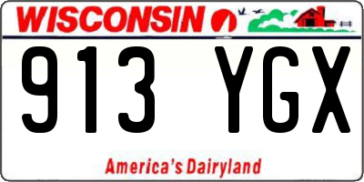 WI license plate 913YGX