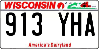 WI license plate 913YHA