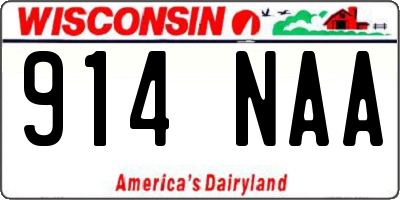 WI license plate 914NAA