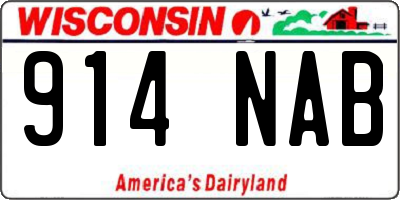 WI license plate 914NAB