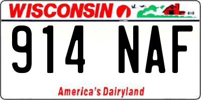 WI license plate 914NAF