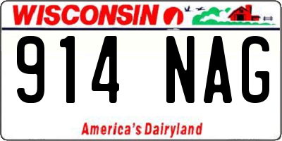 WI license plate 914NAG