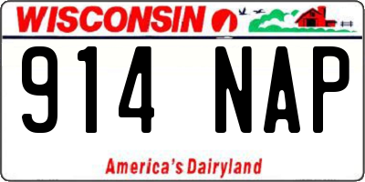 WI license plate 914NAP