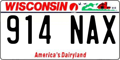 WI license plate 914NAX