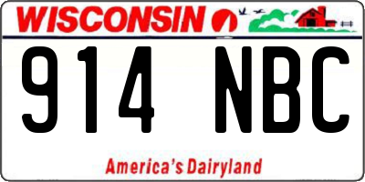 WI license plate 914NBC