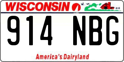 WI license plate 914NBG