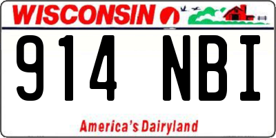 WI license plate 914NBI