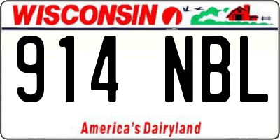 WI license plate 914NBL