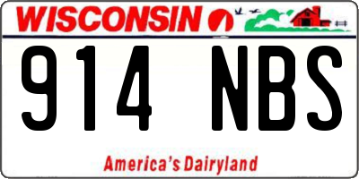 WI license plate 914NBS