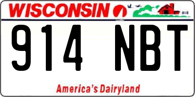 WI license plate 914NBT