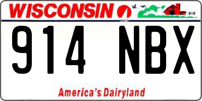 WI license plate 914NBX