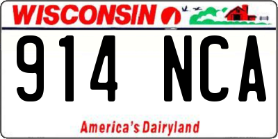 WI license plate 914NCA