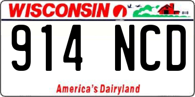 WI license plate 914NCD