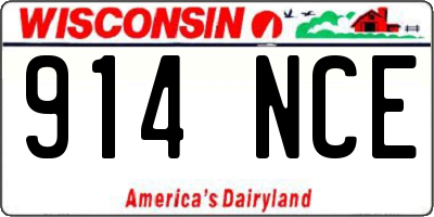 WI license plate 914NCE