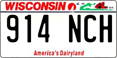 WI license plate 914NCH