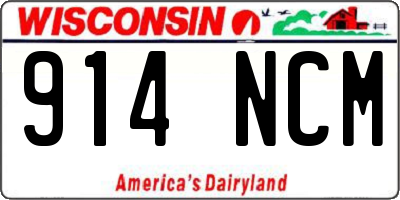 WI license plate 914NCM