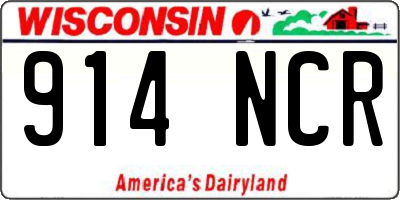 WI license plate 914NCR