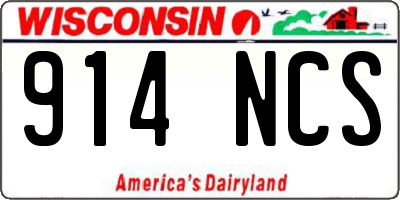 WI license plate 914NCS