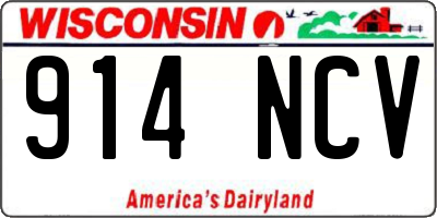 WI license plate 914NCV