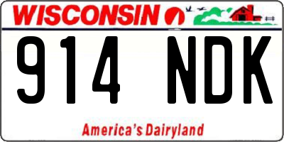 WI license plate 914NDK