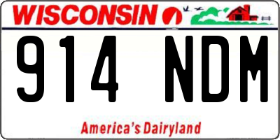 WI license plate 914NDM