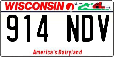 WI license plate 914NDV