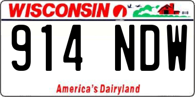 WI license plate 914NDW