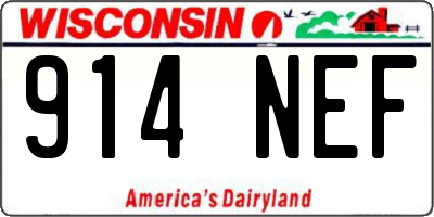 WI license plate 914NEF